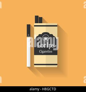 Icon of cigarette pack. Flat style Stock Vector