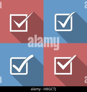 Set of check mark, check box icons Stock Vector
