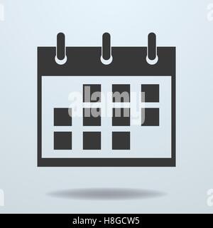 Calendar black simple icon, pictogram. Vector Illustration Stock Vector