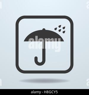 Icon of Umbrella symbol, sign. Black style. Vector Illustration Stock Vector
