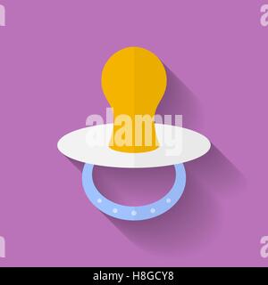 Icon of nipple, pacifier. Flat style. Vector Illustration Stock Vector