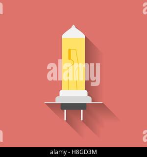 Icon of Car lamp bulb. Flat style Stock Vector