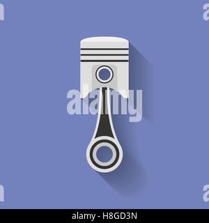 Icon of car engine piston. Flat style Stock Vector