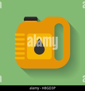 Canister of Car engine, motor oil or lube. Flat style icon Stock Vector