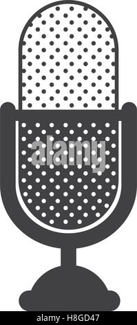 retro microphone audio device icon over white background. vector illustration Stock Vector