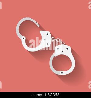 icon of handcuffs. Flat style Stock Vector