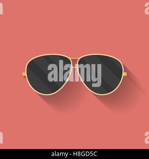 Icon of police or cop sunglasses, glasses. Flat style Stock Vector