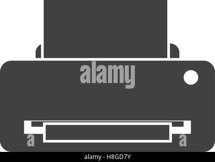 printer machine with paper icon over white background. vector illustration Stock Vector