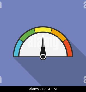 Icon of speedometer. Flat style Stock Vector