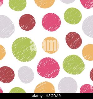 Hand drawn pattern from colorful circles Stock Vector