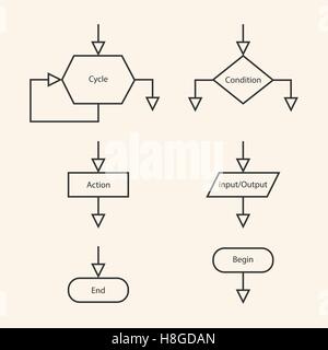 Vector blocks of block diagram Stock Vector