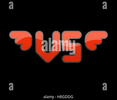 VS logo. Versus sign, symbol. Competition concept. Logotype of V and S letters with wings. Opposition and confrontation emblem Stock Vector