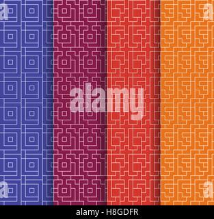 Set of Repeating geometric background. Vector seamless patterns Stock Vector