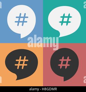 Set of speech bubbles with hash tag Stock Vector