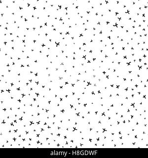 Abstract Doodled seamless pattern from crosses Stock Vector