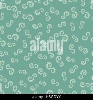 Seamless pattern from doodled or hand made spiral element Stock Vector