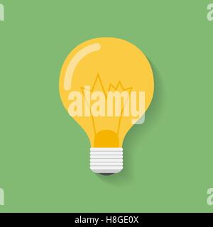 Icon of light bulb, lamp. Flat style lamp bulb symbol Stock Vector