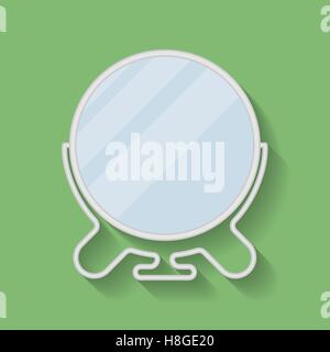 Metal shaving or make-up cosmetic mirror flat icon Stock Vector