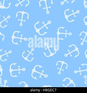 Vector seamless pattern from anchor symbols. Endless background. Repeating backdrop. Vector illustration Stock Vector