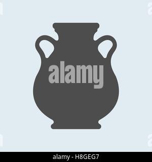 Icon of Ancient, antique vase or amphora. Pottery utensil, crockery vector sign, symbol Stock Vector