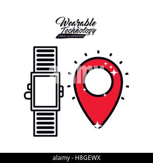smartwatch and communication related icons image vector illustration design Stock Vector
