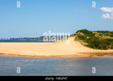 Narrabeen beach area in Sydney, one of the northern beaches with lagoon and acquatic reserve area, Sydney,Australia Stock Photo