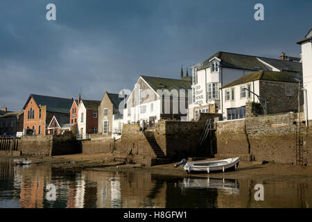 Fowey, small town on the south Cornish Coast Cornwall England UK Old Quay House Hotel Stock Photo