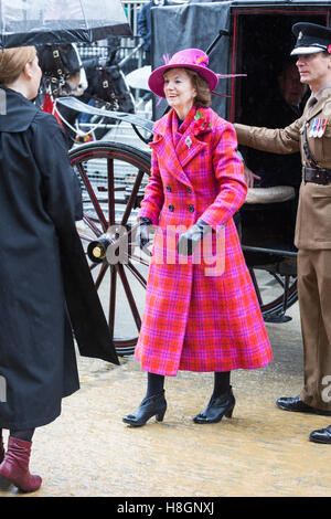 London, UK. 12 November 2016. Wendy Parmley, the new Lady Mayoress. The annual Lord Mayor's Show takes place in the City of London. Credit:  Bettina Strenske/Alamy Live News
