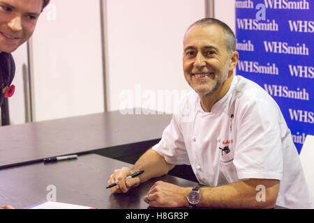 London,UK.12th November 2016. Michel Roux Jr.  poses during his book signing session at the BBC Good Food Show at Olympia London. Michel Roux Jr. is a British two stars Michelin chef. Credit:  Laura De Meo/ Alamy Live News Stock Photo