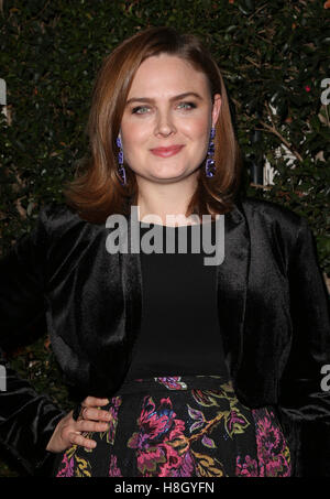 Beverly Hills, CA, USA. 12th Nov, 2016. 12 November 2016 - Beverly Hills, California - Emily Deschanel. Farm Sanctuary's 30th Anniversary Gala held at The Beverly Wilshire Four Seasons Hotel. Photo Credit: AdMedia © AdMedia/ZUMA Wire/Alamy Live News Stock Photo