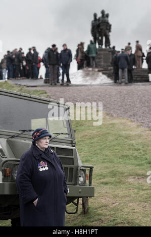 Spean Beidge, Scotland, UK. 13th Nov 2016 UK Commando memorial  Spean Beidge Memorial service. Crowds gather to show respect at the annual memorial service in the damp Scottish weather Credit:  Kenny Ferguson/Alamy Live News Stock Photo