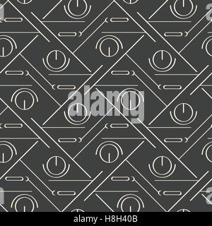 Sacred geometry seamless pattern on dark grey background Stock Vector