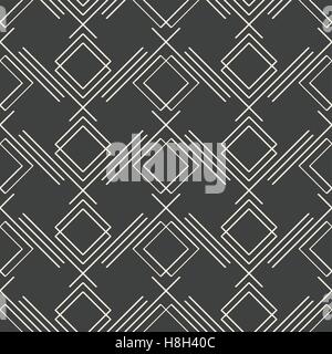 Sacred geometry seamless pattern on dark grey background Stock Vector