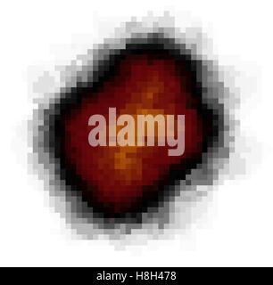 pixel explosion isolated over white in fire color Stock Vector Image ...