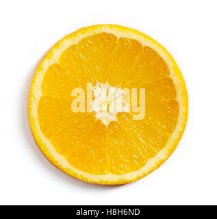 Orange slice isolated on white background, top view Stock Photo