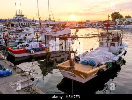 Port of Gallipoli (Gelibolu) panapoma. The Macedonian city of Callipolis was founded in the 5th century B.C.It has a rich history as a naval base Stock Photo