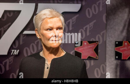 London, the UK-May 2016: Judi Dench  wax figure in Madame Tussaud's museum Stock Photo