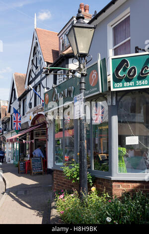 Restaurants and cafes on Bridge Street, East Molesey, Surrey, England, United Kingdom Stock Photo