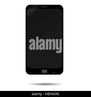 Black smartphone isolated. Smart phone, mobile phone vector, smartphone isolated illustration Stock Photo