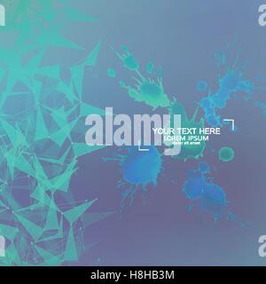 Polygonal Abstract background. Low poly, molecule and communication with connected dots, lines. Vector Illustration Stock Vector