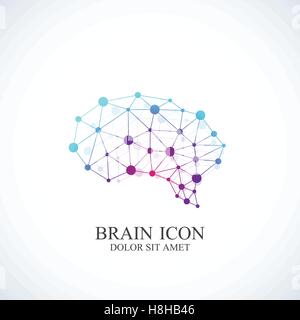 Colorful Vector Template Brain icon. Creative concept design Stock Vector