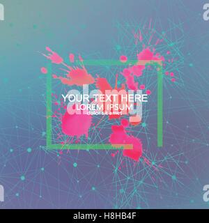 Geometric background dots with connections Stock Vector