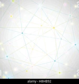 Geometric background molecule and communication for your design. Connected lines with dots .Vector illustration Stock Vector