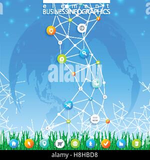 Modern infographic template dna. Can be used in the workflow layout, diagram, chart, number options, web design. Vector Stock Vector