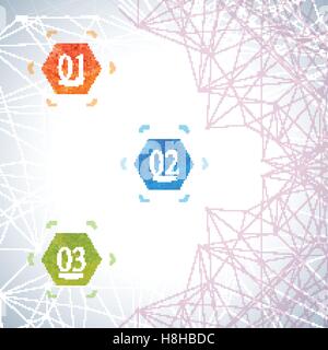 Geometric abstract background with connected lines and dots for your design.  Vector illustration Stock Vector