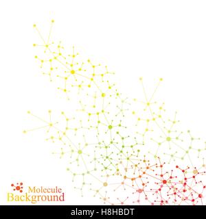Graphic background molecule and communication. Colorful Dots with connections for your design. Vector illustration Stock Vector