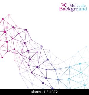 Graphic background molecule and communication. Colorful Dots with connections for your design. Vector illustration Stock Vector