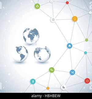 Modern infographic network template with place for your text. Can be used in the workflow layout, diagram, chart, number options, web design. Vector illustration Stock Vector