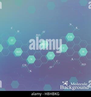 Dna molecule on blue background. Graphic background for your design . Vector Illustration Stock Vector