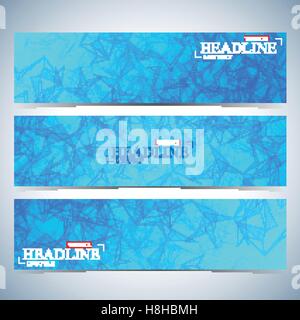 Set of polygonal horizontal backgrounds. Modern page website design template. Vector Illustration Stock Vector